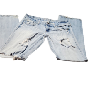 American Eagle Jeans Relaxed Fit Size 2 Light Wash Distressed